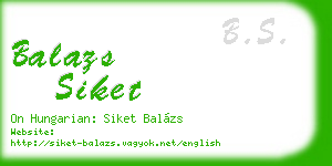 balazs siket business card