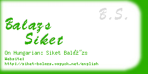 balazs siket business card